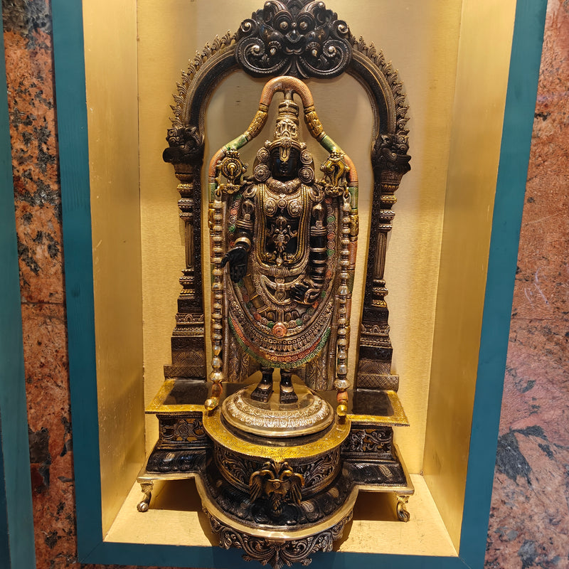 Brass Lord Tirupati Balaji Venkateshwara Swamy Idol 3 Feet