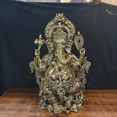 Elegant Brass Large Ganesha Statue 29 Inches