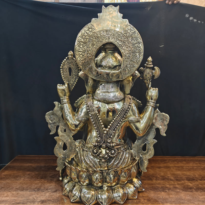 Elegant Brass Large Ganesha Statue 29 Inches