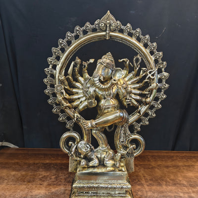 Brass Large Tandav Ganesha Statue 21 Inch