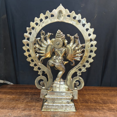 Brass Large Tandav Ganesha Statue 21 Inch