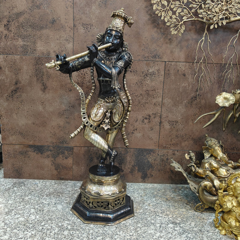 Superfine Handcrafted Krishna Statue 45 Inch