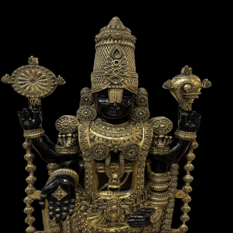 Brass Large Tirupati Balaji Statue Antique Finish For Home Decor 6 Feet