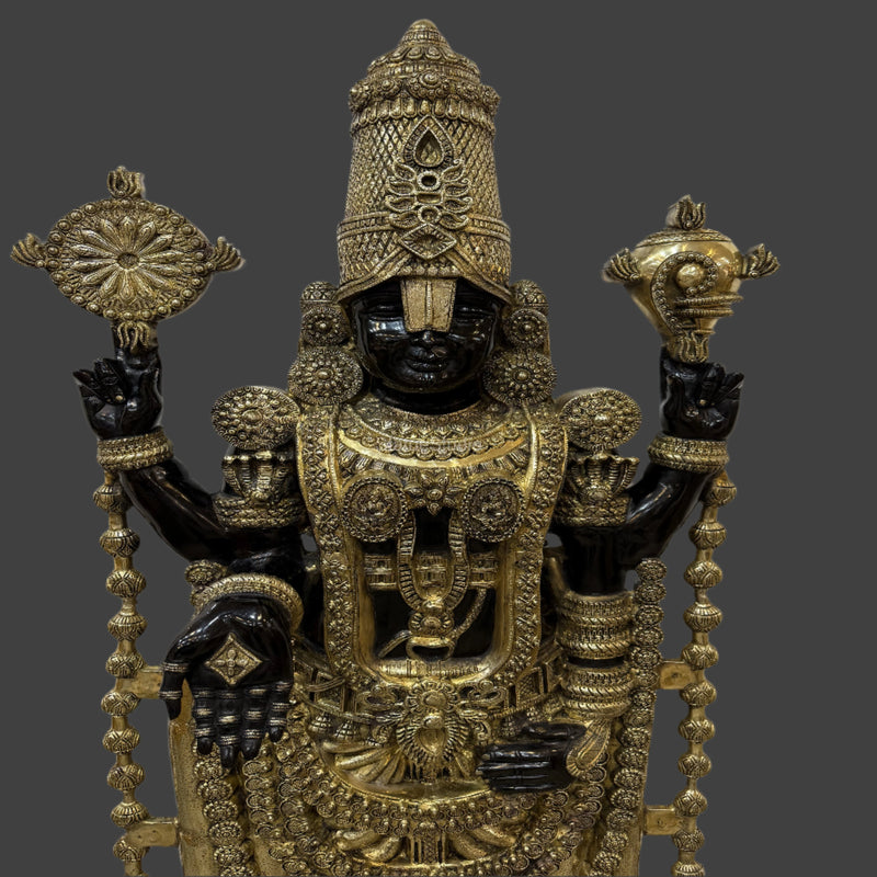 Brass Large Tirupati Balaji Statue Antique Finish For Home Decor 6 Feet