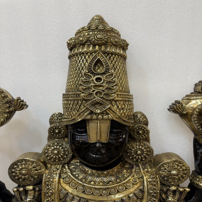 Brass Large Tirupati Balaji Statue Antique Finish For Home Decor 6 Feet