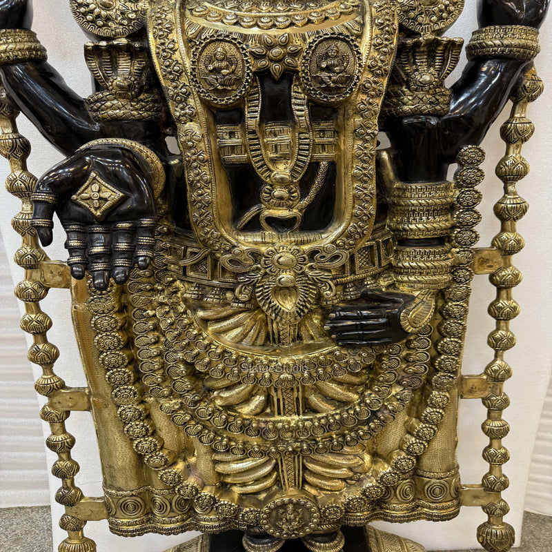 Brass Large Tirupati Balaji Statue Antique Finish For Home Decor 6 Feet