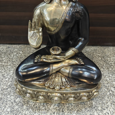 Brass Blessing Buddha Statue Antique Finish 2 Feet