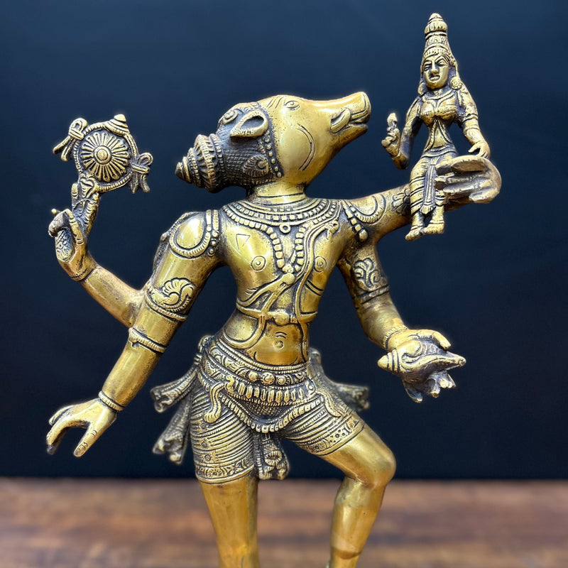 Brass Bhoovaraha swamy Varaha Lakshmi Statue 17 Inch