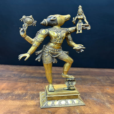 Brass Bhoovaraha swamy Varaha Lakshmi Statue 17 Inch