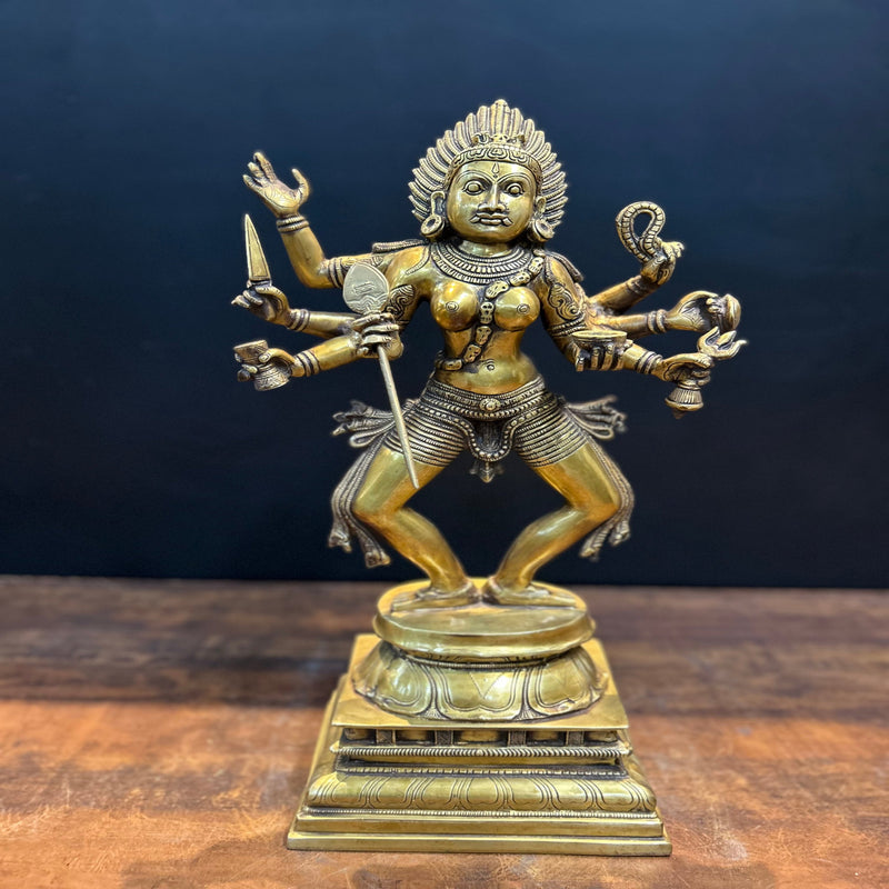 Brass Goddess Kali Mata Idol As Bhairavi 2 Feet