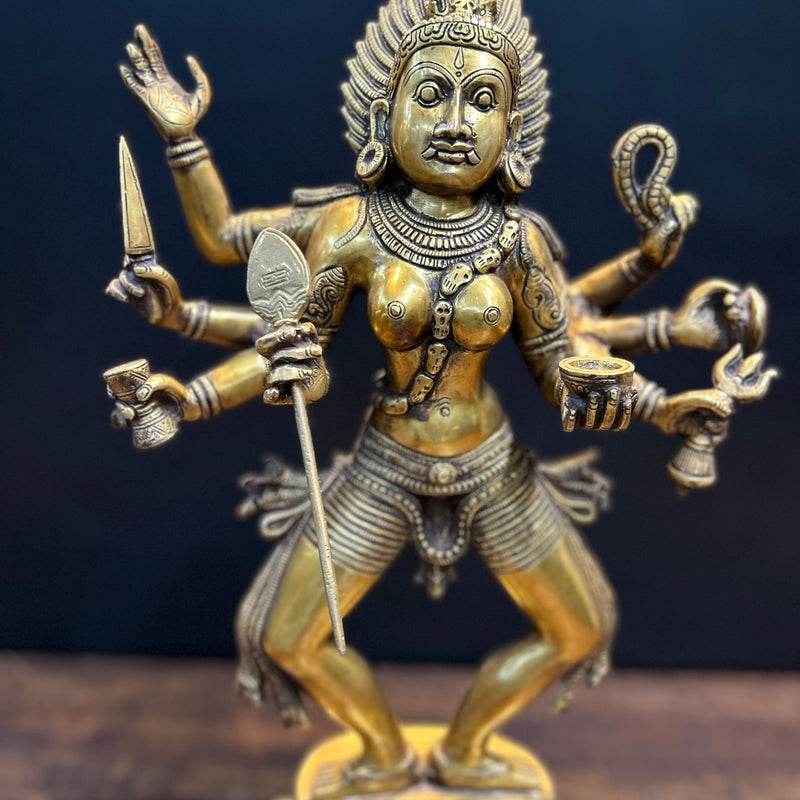 Brass Goddess Kali Mata Idol As Bhairavi 2 Feet