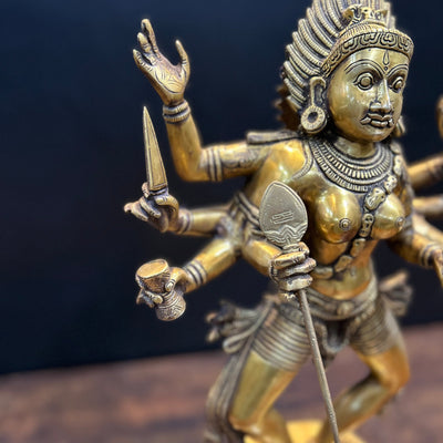 Brass Goddess Kali Mata Idol As Bhairavi 2 Feet