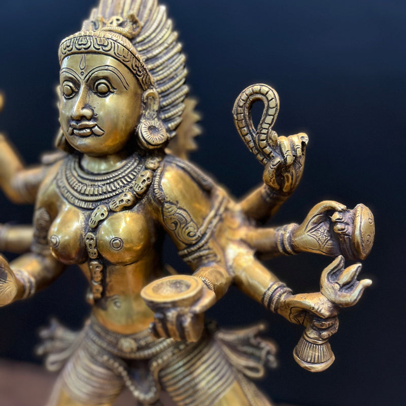 Brass Goddess Kali Mata Idol As Bhairavi 2 Feet