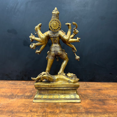 Brass Goddess Kali Mata Statue 10 Arms 24 Inches