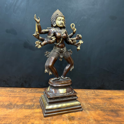 Brass Goddess Kali Mata Statue As Bhairavi Antique Finish 2 Feet