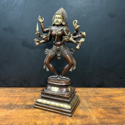 Brass Goddess Kali Mata Statue As Bhairavi Antique Finish 2 Feet