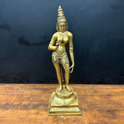 Brass Standing Parvati Uma Devi Statue 2 Feet