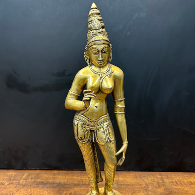 Brass Standing Parvati Uma Devi Statue 2 Feet