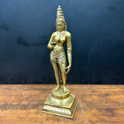 Brass Standing Parvati Uma Devi Statue 2 Feet