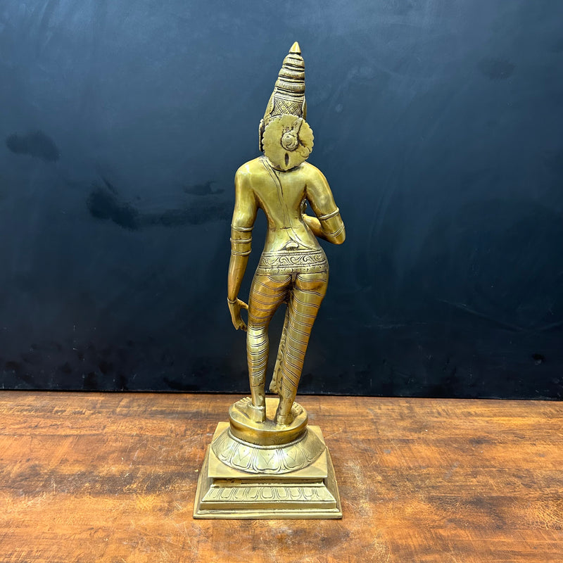 Brass Standing Parvati Uma Devi Statue 2 Feet