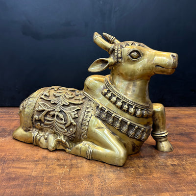 Brass Large Nandi Sculpture Divine Statue 20 inch