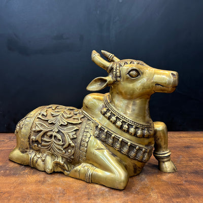 Brass Large Nandi Sculpture Divine Statue 20 inch