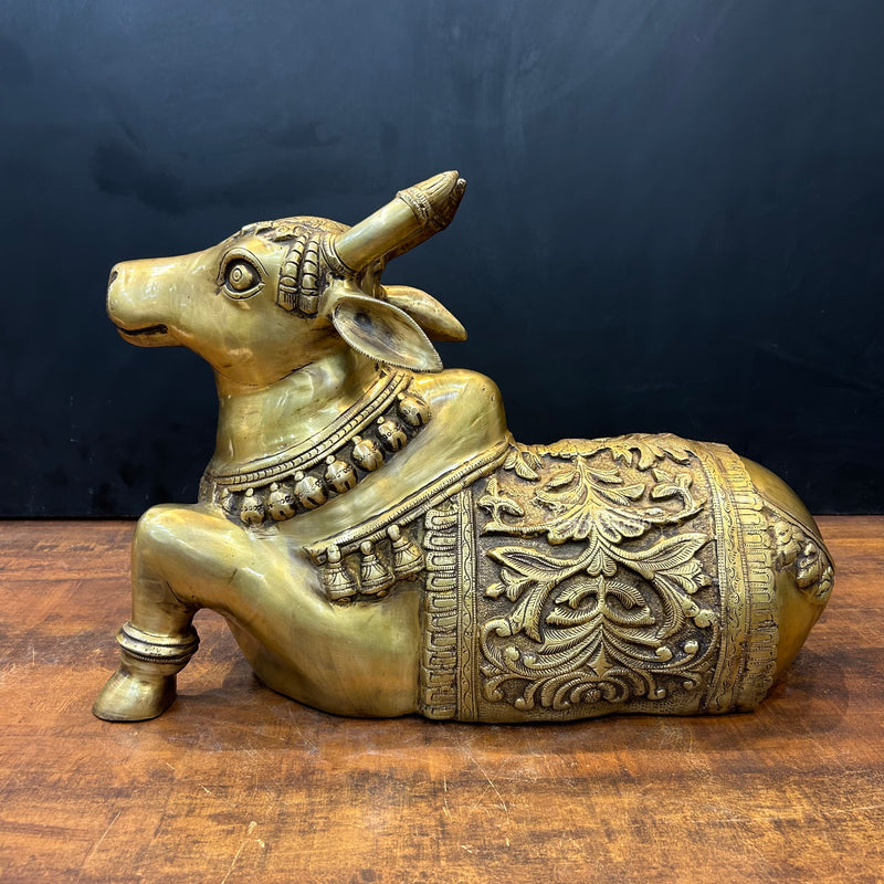 Brass Large Nandi Sculpture Divine Statue 20 inch