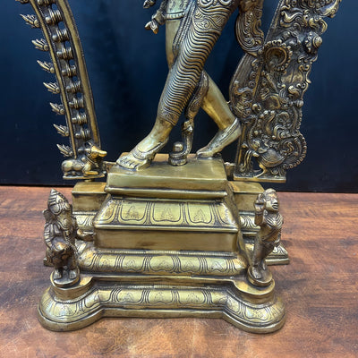 Brass Large Ardhanarishawar Shiva Sakti Statue 2.5 Feet