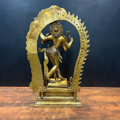 Brass Large Ardhanarishawar Shiva Sakti Statue 2.5 Feet