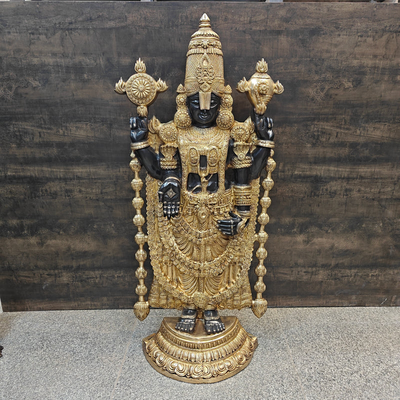 Brass Lord Tirupathi Balaji Idol Antique Finish 4 Feet