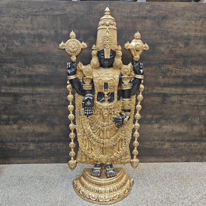 Brass Lord Tirupathi Balaji Idol Antique Finish 4 Feet