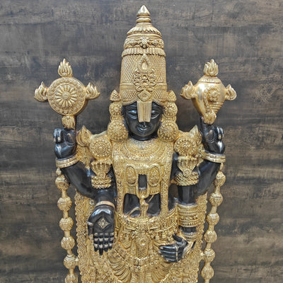 Brass Lord Tirupathi Balaji Idol Antique Finish 4 Feet