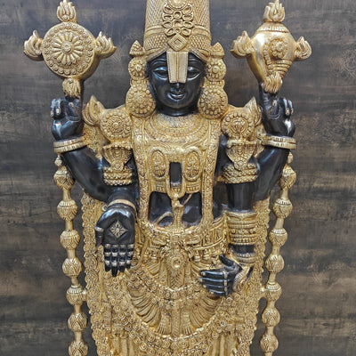 Brass Lord Tirupathi Balaji Idol Antique Finish 4 Feet