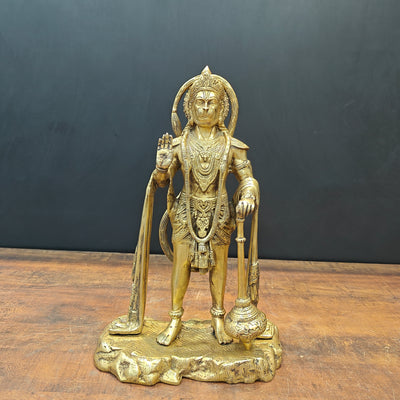 Brass Standing Hanuman Statue 17 Inch