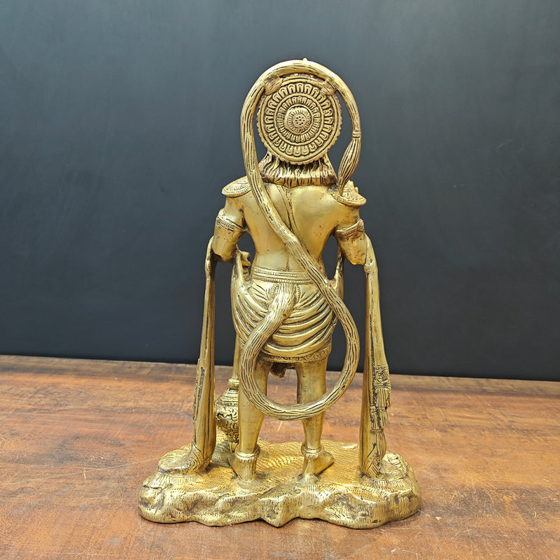 Brass Standing Hanuman Statue 17 Inch