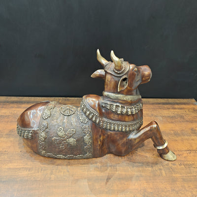 Brass Large Nandi Statue Antique Finish 33 inches