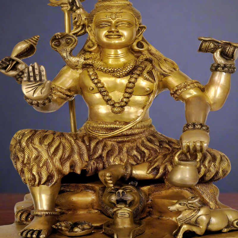 Brass Four-Armed Shiva Statue 1.5 Feet 358500