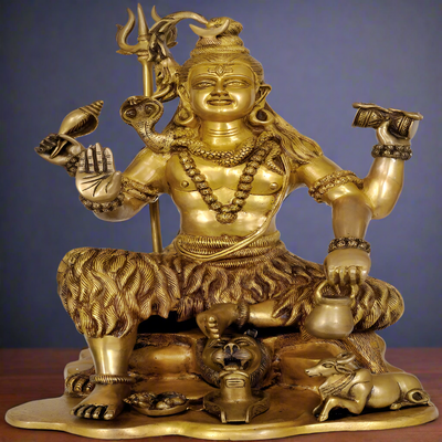 Brass Four-Armed Shiva Statue 1.5 Feet 358500