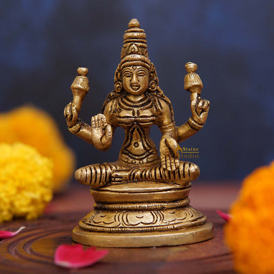 Brass Goddess Lakshmi Idol 3.5 Inch 462549