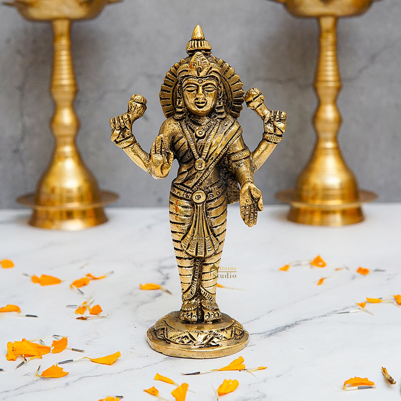 Brass Goddess Lakshmi Statue 6.5 Inch 462437