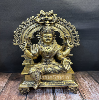 Brass Goddess Lakshmi Statue Antique Finish For Home Decor 1.5 Feet - 463117