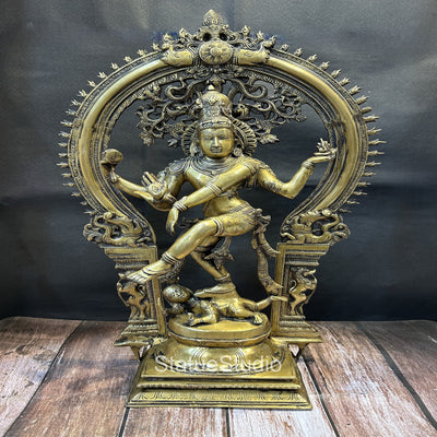 Brass Large Nataraja Idol Antique Finish For Home Office Decor Showpiece 2 Feet - 463111