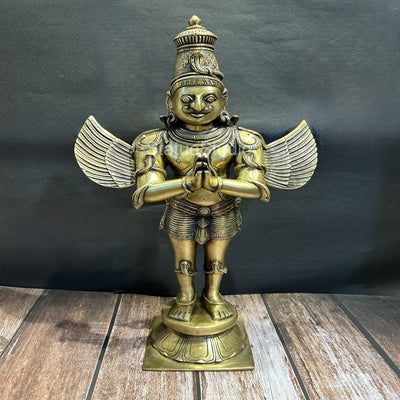Brass Standing Garuda Statue For Home Decor Showpiece 2 Feet - 463090
