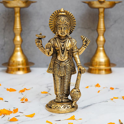 Brass Standing Vishnu Idol 6.5 Inch 462436