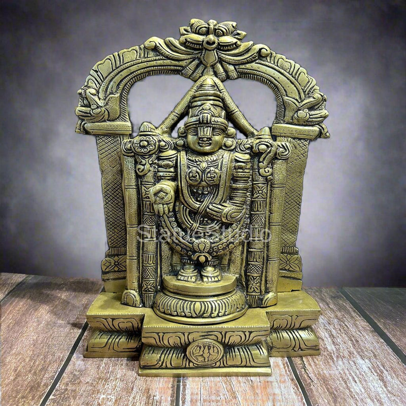 Brass Tirupathi Balaji Statue Antique Finish For Home Decor 19" - 463092