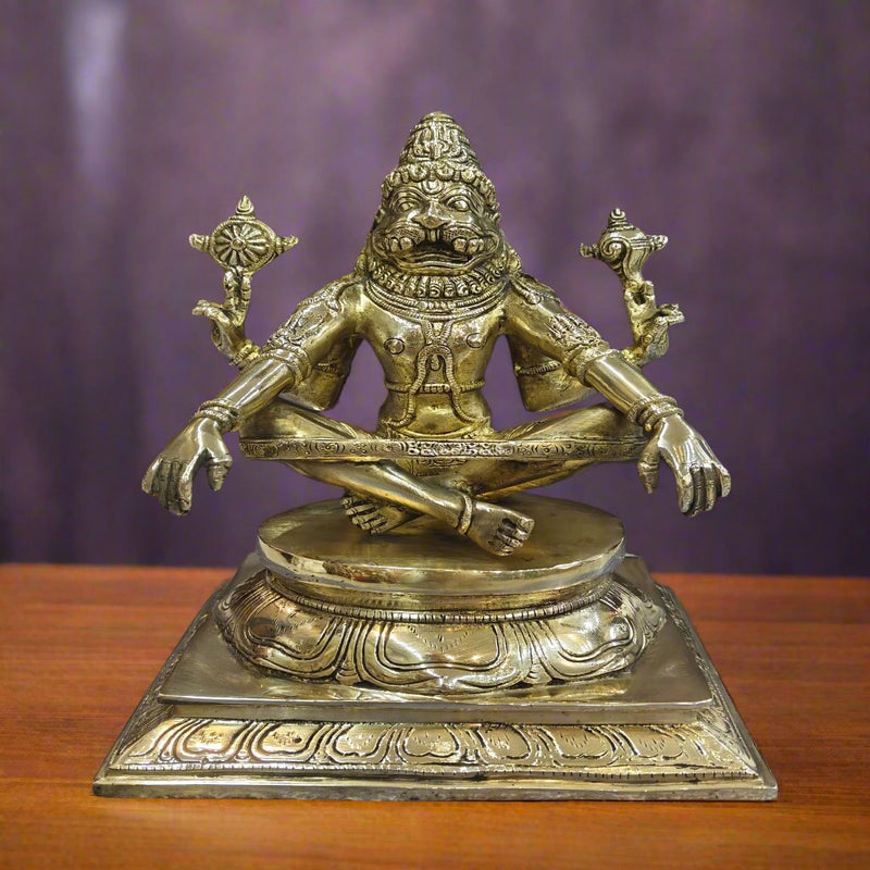 Brass Yog Narsimha swamy Statue 11 Inches 463185