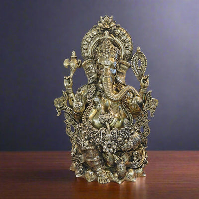 Elegant Brass Large Ganesha Statue 29 Inches 463197