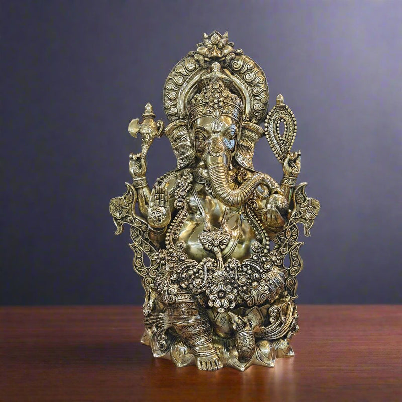 Elegant Brass Large Ganesha Statue 29 Inches 463197