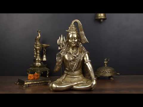 Brass Lord Shiva Statue Antique Finish For Home Temple Decor 1 Feet