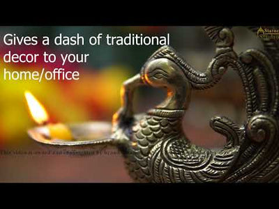 Brass Bird Diya For Home Diwali Pooja Decor Gift Showpiece 7"